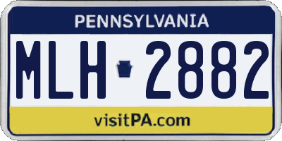PA license plate MLH2882