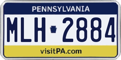 PA license plate MLH2884