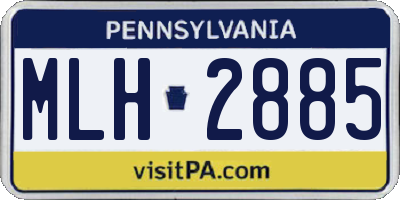 PA license plate MLH2885