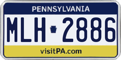 PA license plate MLH2886