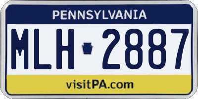 PA license plate MLH2887