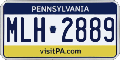 PA license plate MLH2889