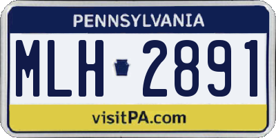 PA license plate MLH2891