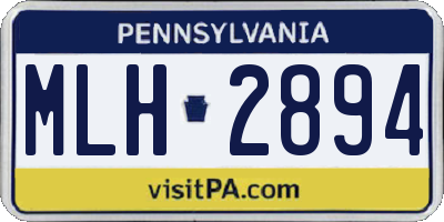 PA license plate MLH2894