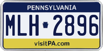 PA license plate MLH2896