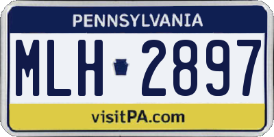 PA license plate MLH2897
