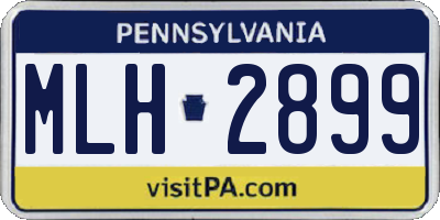PA license plate MLH2899