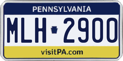 PA license plate MLH2900