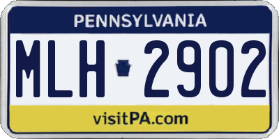 PA license plate MLH2902