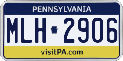 PA license plate MLH2906