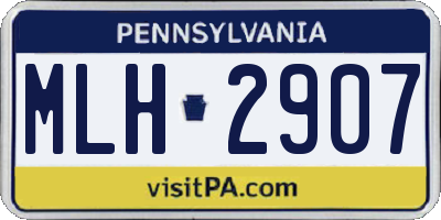 PA license plate MLH2907