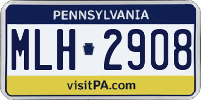 PA license plate MLH2908