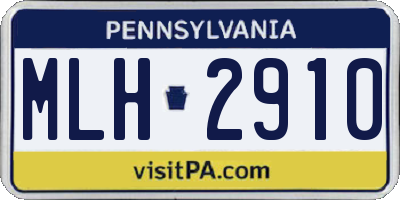 PA license plate MLH2910