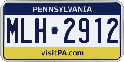 PA license plate MLH2912