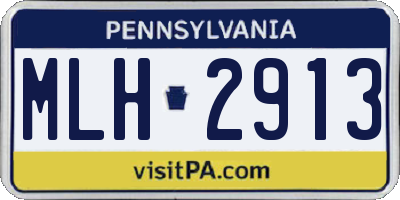 PA license plate MLH2913