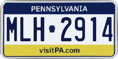 PA license plate MLH2914