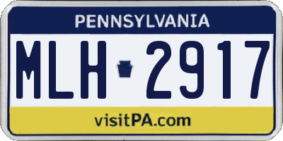 PA license plate MLH2917
