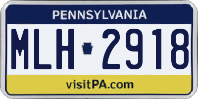 PA license plate MLH2918