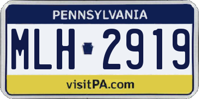 PA license plate MLH2919