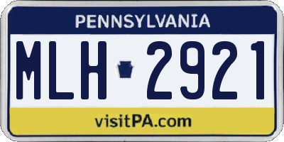 PA license plate MLH2921