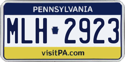 PA license plate MLH2923