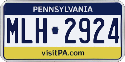 PA license plate MLH2924