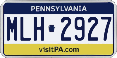 PA license plate MLH2927