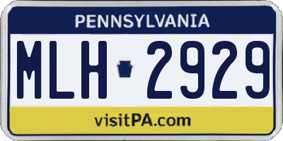 PA license plate MLH2929