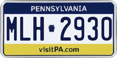 PA license plate MLH2930