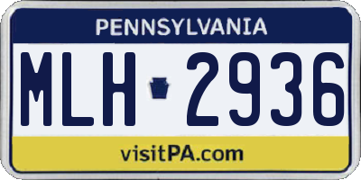 PA license plate MLH2936