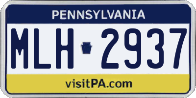 PA license plate MLH2937