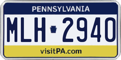 PA license plate MLH2940