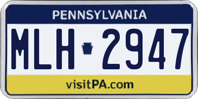 PA license plate MLH2947