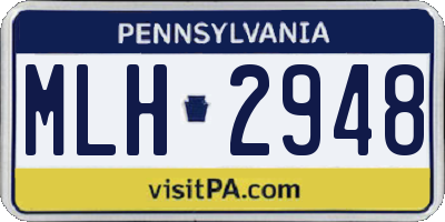 PA license plate MLH2948