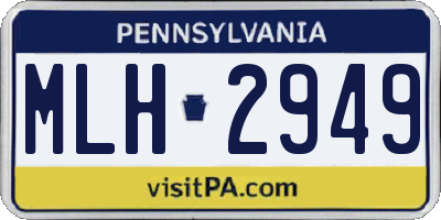 PA license plate MLH2949