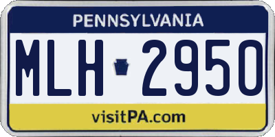 PA license plate MLH2950