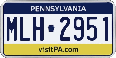 PA license plate MLH2951