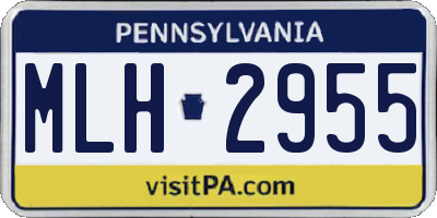 PA license plate MLH2955