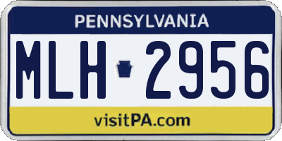 PA license plate MLH2956