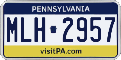 PA license plate MLH2957