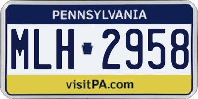 PA license plate MLH2958