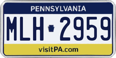 PA license plate MLH2959
