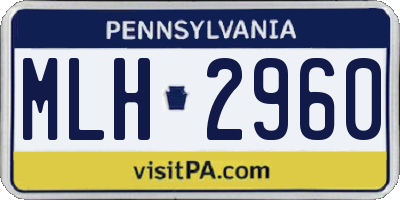 PA license plate MLH2960