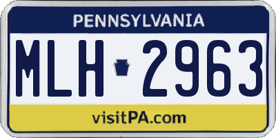 PA license plate MLH2963