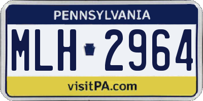 PA license plate MLH2964