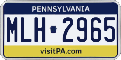 PA license plate MLH2965