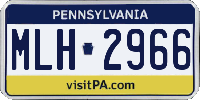 PA license plate MLH2966