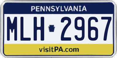 PA license plate MLH2967