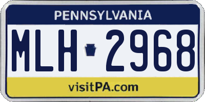 PA license plate MLH2968