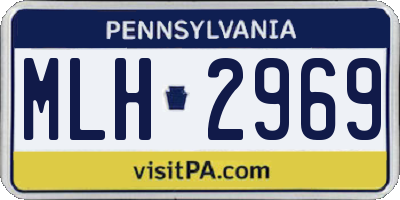 PA license plate MLH2969